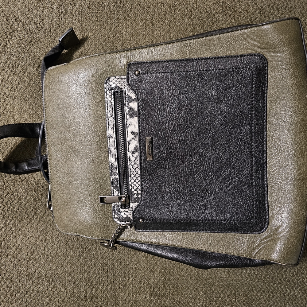 Green and Black Backpack with Versatile Design